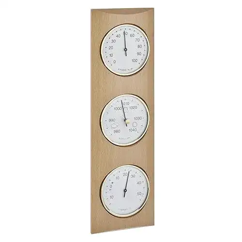 Analoge Wetterstation TFA Dostmann 20.1028.05 aus Massivholz