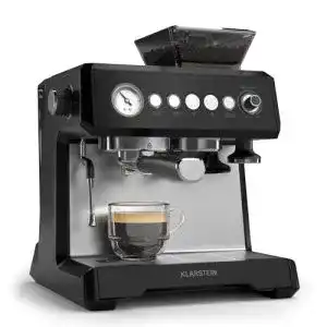 Klarstein GrandPresso Siebträgermaschine mit Mahlwerk und Dampfdüse