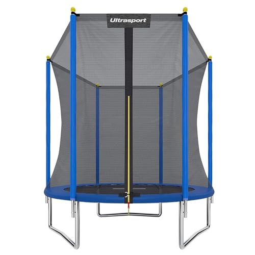 Ultrasport Uni-Jump Trampolin für Kinder im Freien mit Sicherheitsnetz