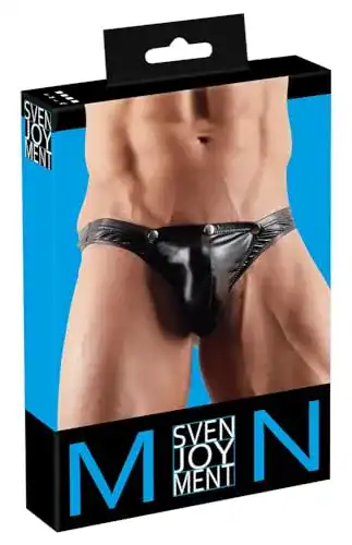 Svenjoyment Herren Tanga String mit Beutel und Funktionsloch