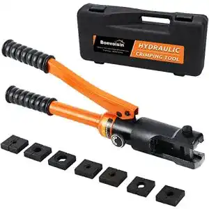 Hydraulische Crimpzange Bonvoisin 8T mit 9 Matrizen für Kupfer und Aluminium
