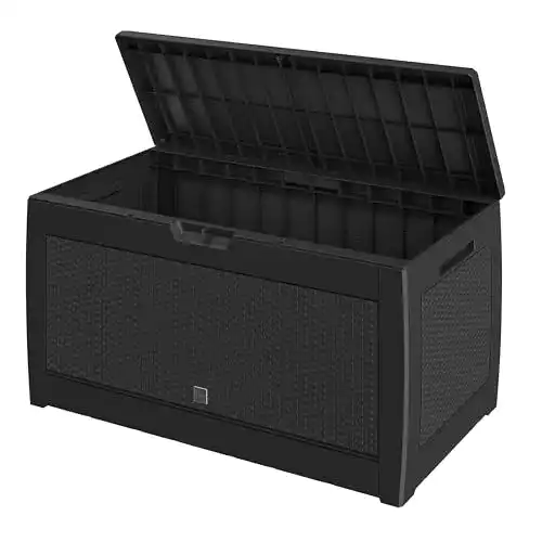 Wasserdichte Auflagenbox von Casaria mit Rollen und Haltegriffen