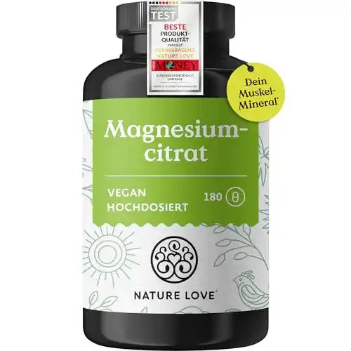 Magnesiumcitrat Nature Love 2.320 mg für Fitness und Wohlbefinden