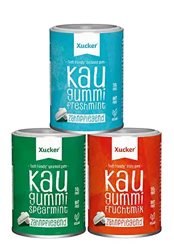 Xylit Kaugummi Set von Xucker, 3 x 100 g ohne Zucker