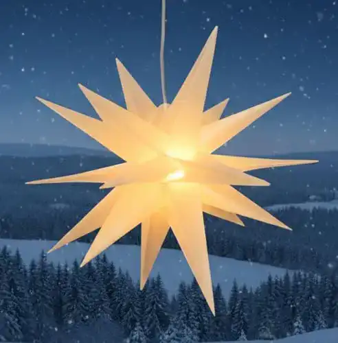 Adventsstern Guru Shop 3D Außenstern Kaspar mit 18 Spitzen und LED