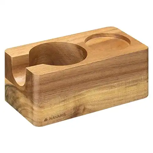 Tamperstation Navaris 58mm aus Akazienholz für Siebträger