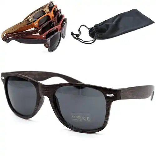 Sonnenbrillen für Damen und Herren in Holzoptik mit UV400-Schutz