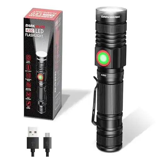DARKBEAM Taschenlampe 1000 Lumen LED USB Wiederaufladbar