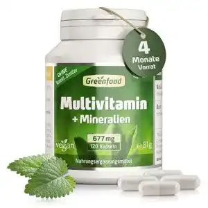 Multivitamin-Tabletten von Greenfood mit Mineralien und Spurenelementen