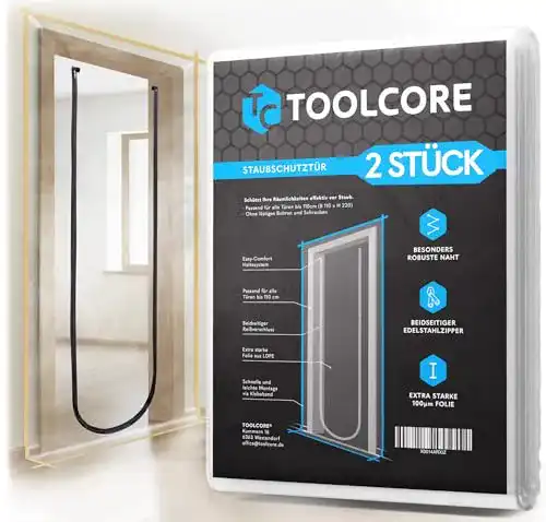 Staubschutztür TOOLCORE 2x mit Reißverschluss 1,1×2,2m