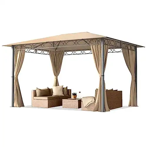 TOOLPORT Gartenpavillon 3×4 m wasserdicht mit 4 Seitenteilen