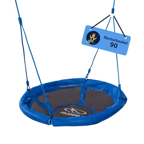 Hudora Nestschaukel 90 cm – Blaue Kunststoff-Nestschaukel für Kinder und Erwachsene