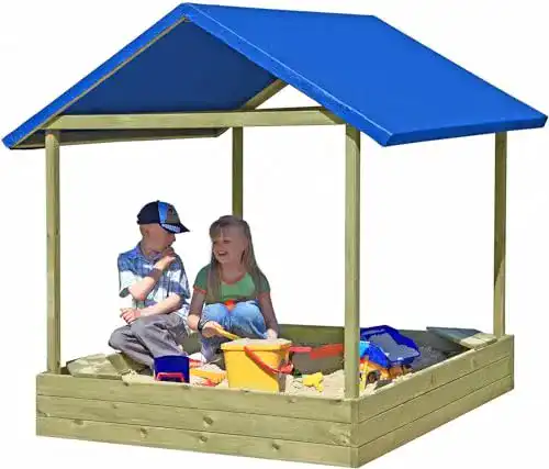 Sandkasten mit Dach Gartenpirat Sophie 153×153 cm kesseldruckimprägniert