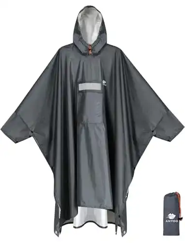 Regenjacke Unisex Anyoo Wasserdichter Regenponcho für Outdoor-Aktivitäten