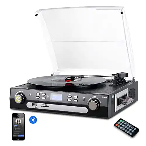 Plattenspieler mit Bluetooth DIGITNOW für Vinyl und MP3