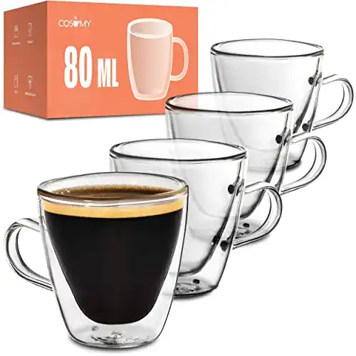 Espresso Tassen Cosumy 4 Doppelwandige Thermogläser