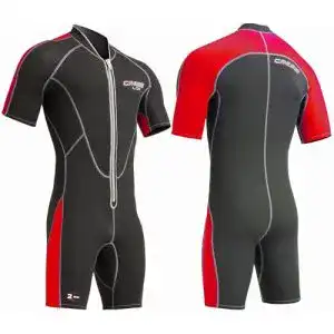 Cressi Lido Man 2MM Neoprenanzug für Herren in Schwarz/Rot, Größe 4/L