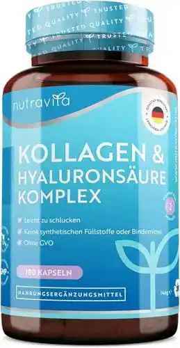 Hyaluron-Kollagen-Kapseln von Nutravita mit Hyaluronsäure und Kollagen