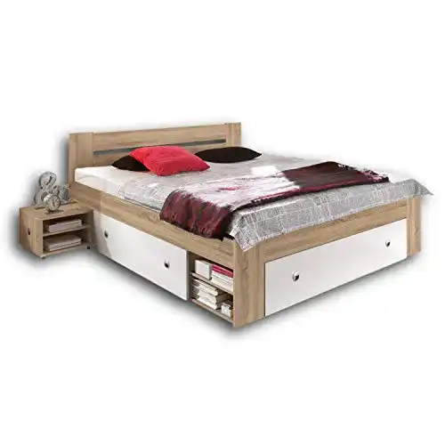 Doppelbett 140×200 cm von Stella Trading in Eiche Sonoma