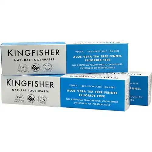 Aloe Vera Zahnpasta Kingfisher mit Teebaumöl und Fenchel, fluoridfrei