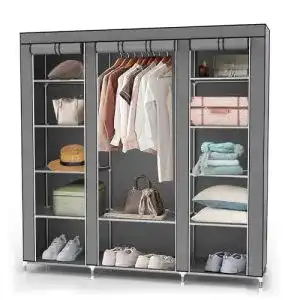 Stoffschrank Intirilife Faltschrank 150x175x45 cm in Aschgrau