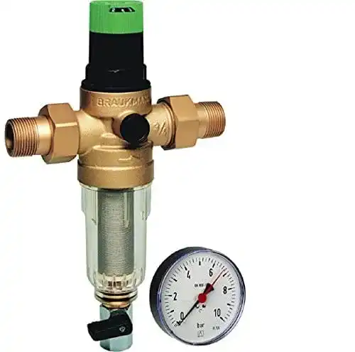 Rückspülfilter 4work&home FK06 mit Druckminderer und Manometer