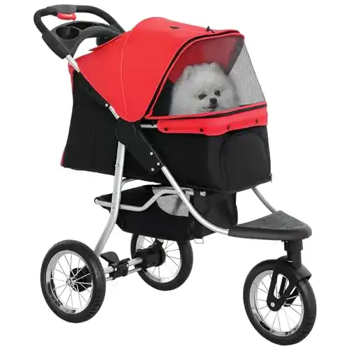PawHut Hundewagen für Hunde und Katzen Sicherer Haustierbuggy