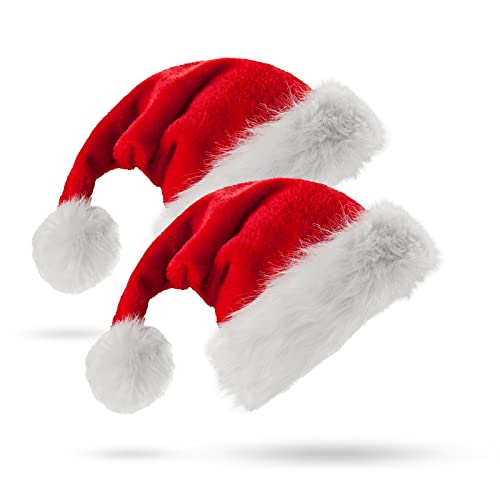 Weihnachtsmütze Jsdoin im 2er-Pack für Erwachsene, Unisex