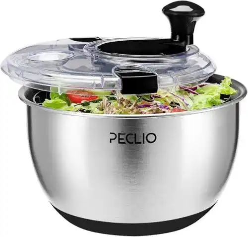 Salatschleuder Peclio Edelstahl 18/10 mit Kurbelantrieb