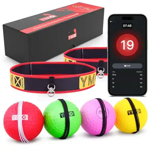 Reflexball Boxen YMX mit 4 Bällen und 2 Stirnbändern für Training