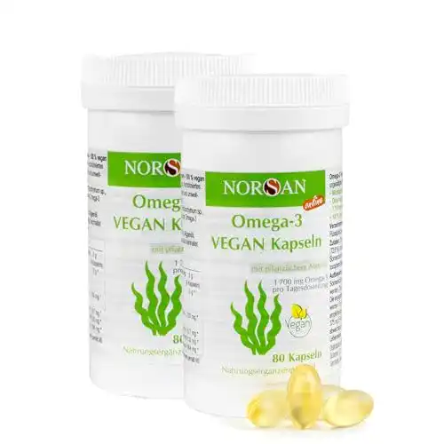 Norsan Algenöl Premium Omega 3 vegane Kapseln 2er Pack