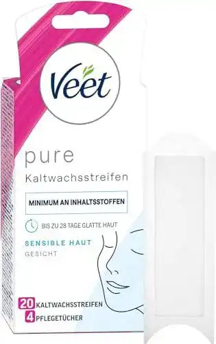 Veet Kaltwachsstreifen für das Gesicht Gebrauchsfertige Wachsstreifen