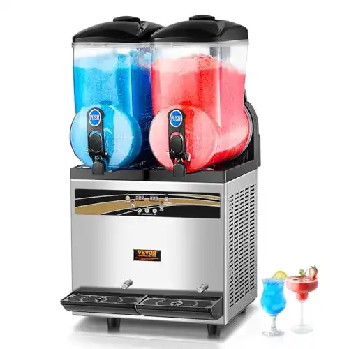 VEVOR Slush-Maschine mit 2 x 15 L Kapazität für kommerzielle Nutzung