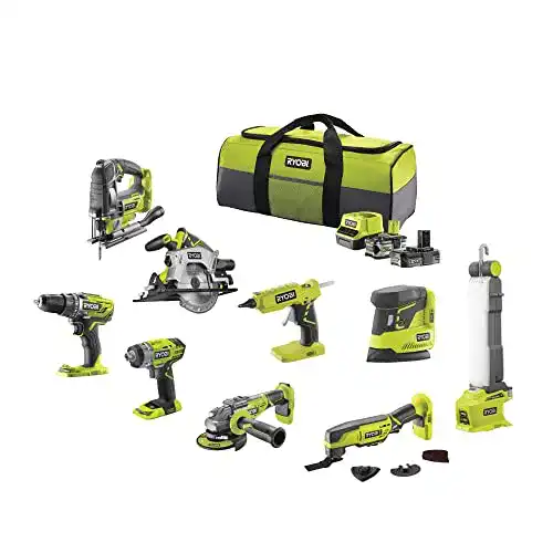 Ryobi 18 V ONE+ Akku-Werkzeug-Set, 9-teiliges Kombi-Set