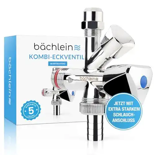 Eckventil selbstdichtend Bächlein Universal Messing mit zwei Anschlüssen