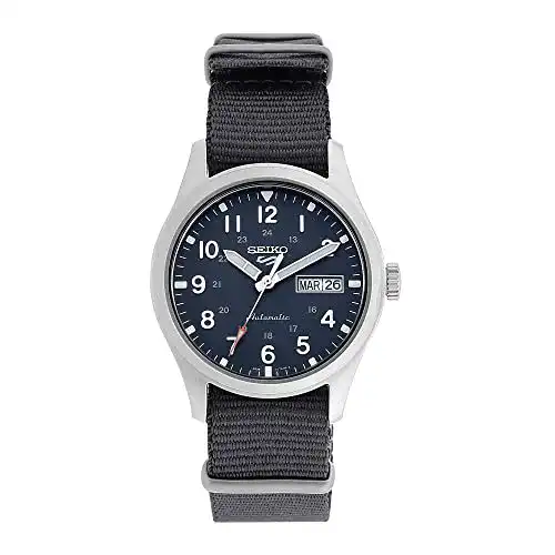 Seiko 5 Sports Herrenautomatik Uhr Edelstahl mit Textilarmband
