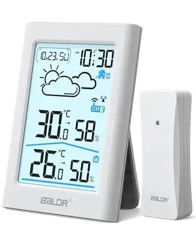 Baldr Funk Wetterstation mit Außensensor und Digitaluhr