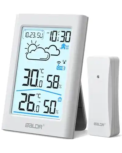 Baldr Funk Wetterstation mit Außensensor und Digitaluhr