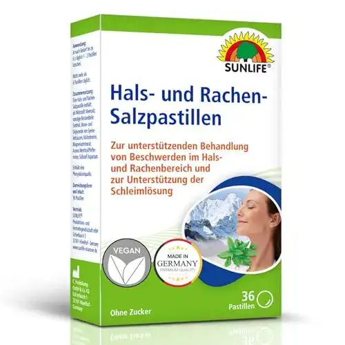 Halsschmerztabletten Sunlife Hals- und Rachen Salztabletten 36 Stück
