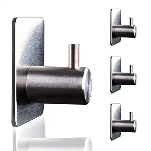 Klebehaken Stamic 4 rostfreie Edelstahlhaken mit selbstklebenden Pads