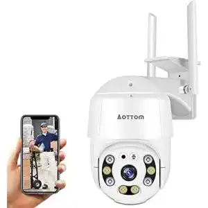 Aottom Dome-Kamera Überwachungskamera Außen 1080P WLAN IP Kamera
