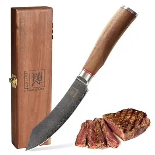 Zayiko Kurumi Damastmesser – Steakmesser mit 12,5 cm Klinge