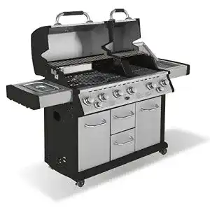 Justus 6-Brenner Gasgrill Mars Pro in Schwarz mit Seitenbrenner