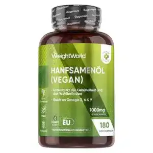 Hanföl-Kapseln von Weightworld – Vegane Softgels mit Hanfsamenöl