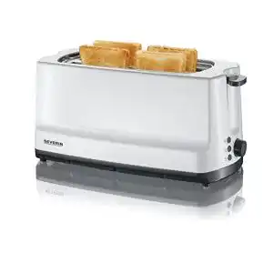 4-Scheiben-Toaster Severin Doppel-Langschlitztoaster mit Brötchenaufsatz