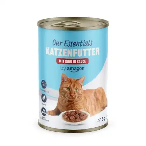 Katzennassfutter von Amazon mit Rind – 415g Packung