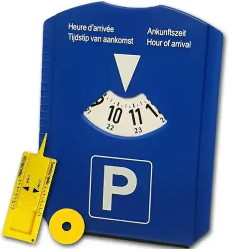 Parkscheibe M&H-24 für Auto und Motorrad mit integriertem Eiskratzer