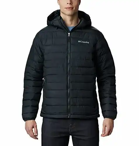 Daunenjacke Herren Columbia Steppjacke mit Kapuze in Schwarz