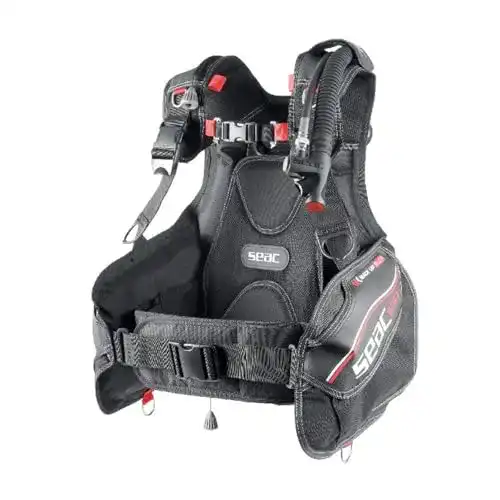 Tauchjacket Seac 70/0 Uni Jacket EGO in Schwarz/Rot, Größe XXXS