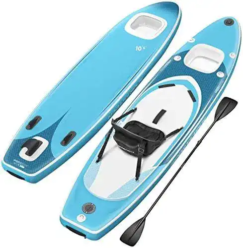 Sportstech WBX300 9in1 SUP Board Set mit Sichtfenster und Zubehör